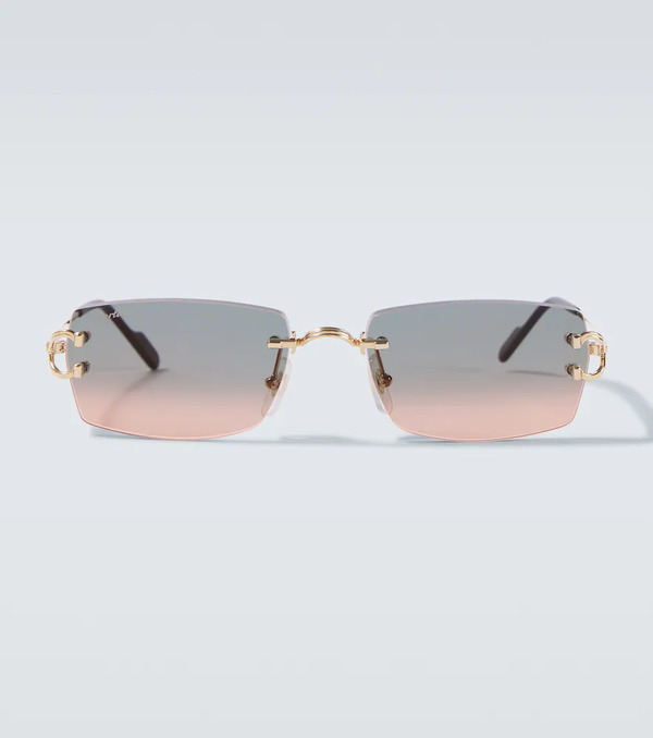  Cartier Eyewear Collection Cartier Eyewear Collection Signature C De Cartier Rectangular Sunglasses 