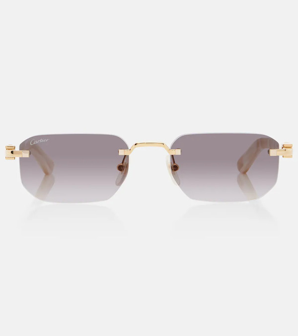  Cartier Eyewear Collection Cartier Eyewear Collection Signature C Rectangular Sunglasses 