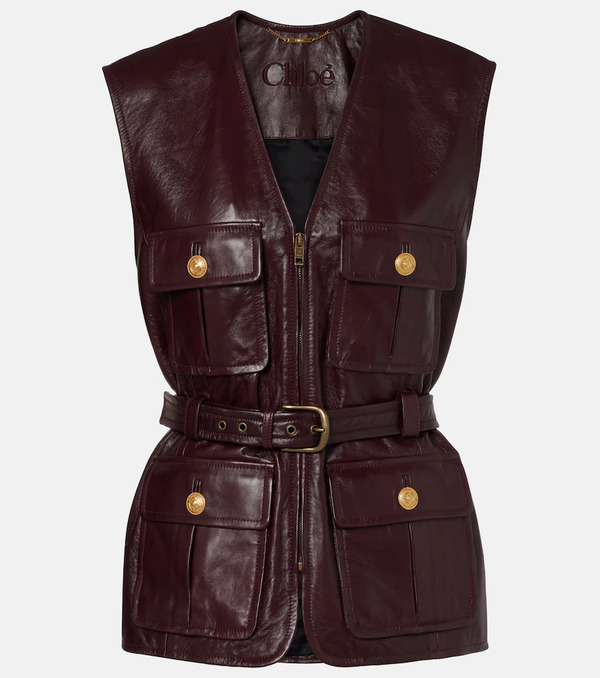  Chloe Chloe Belted Leather Vest 