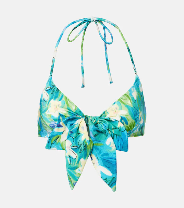  Chloe Chloe Bow-detail Floral Bikini Top 