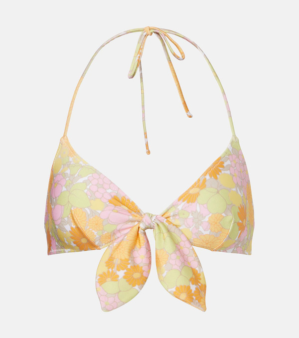  Chloe Chloe Bow-detail Floral Bikini Top 