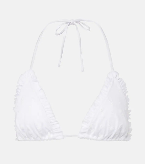 Chloe Chloe Broderie Anglaise Ruffled Bikini Top 