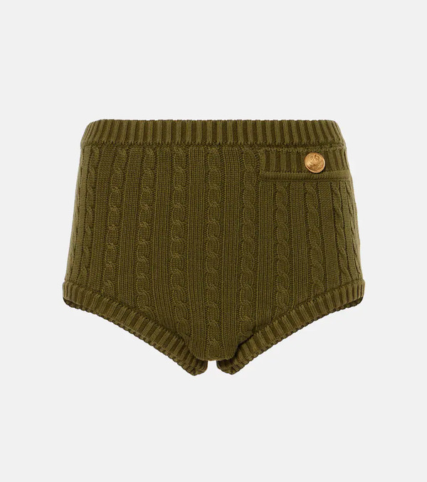  Chloe Chloe Cable-knit Cotton-blend Shorts 