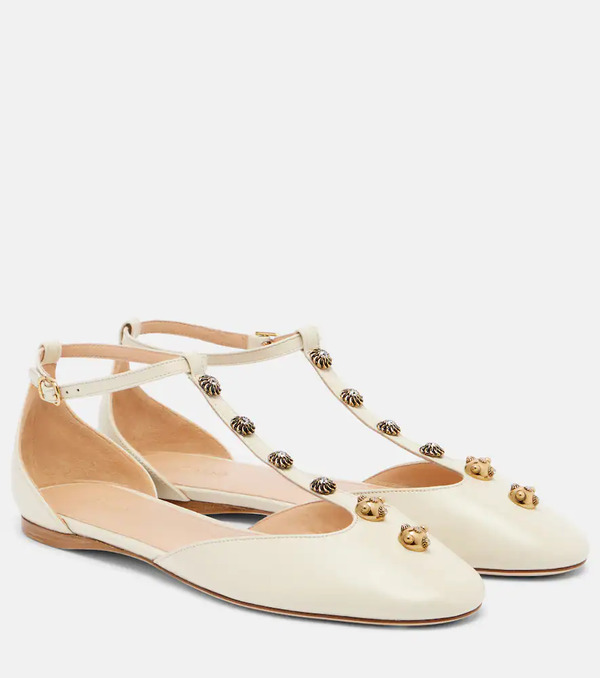  Chloe Chloe Celeste Embellished Leather Flats 