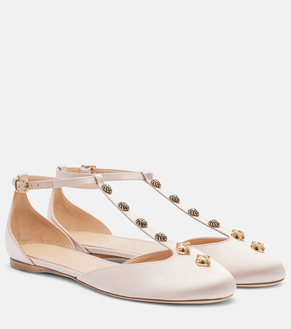  Chloe Chloe Celeste Embellished Satin Flats 