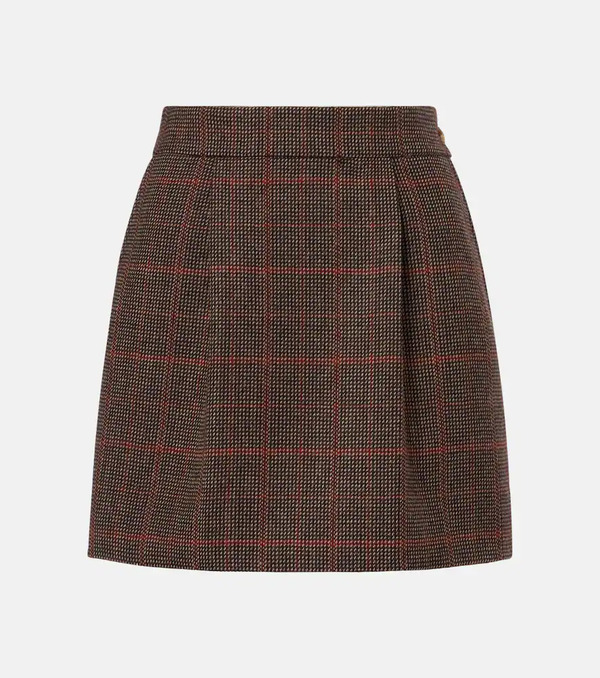  Chloe Chloe Checked Virgin Wool Miniskirt 