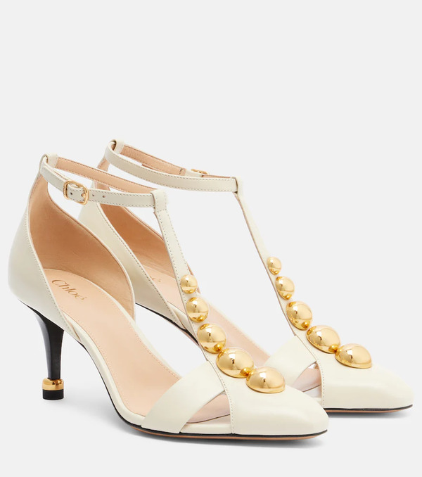  Chloe Chloe Cleia Embellished Leather Pumps 