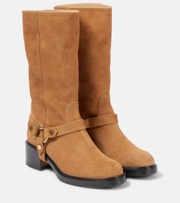  Chloe Chloe Dakota Suede Biker Boots 