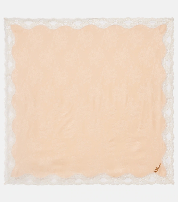  Chloe Chloe Embellished Lace-trimmed Silk Jacquard Scarf 