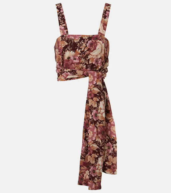  Chloe Chloe Floral Crepe De Chine Crop Top 