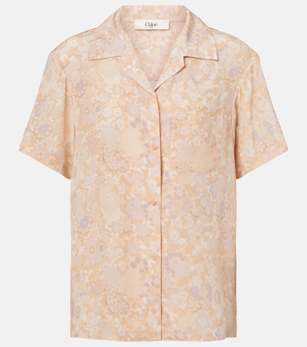  Chloe Chloe Floral Silk Bowling Shirt 