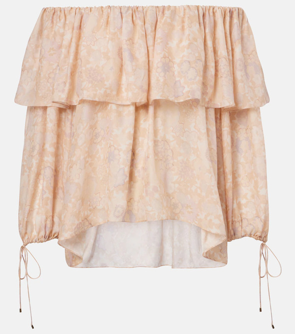 Chloe Chloe Floral Silk Charmeuse Top 