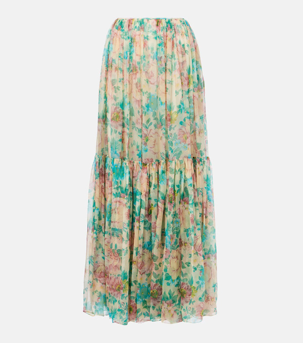  Chloe Chloe Floral Silk Muslin Maxi Skirt 