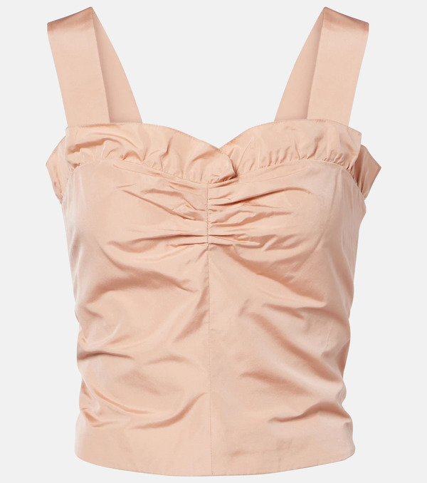  Chloe Chloe Gathered Ruffled Taffeta Crop Top 