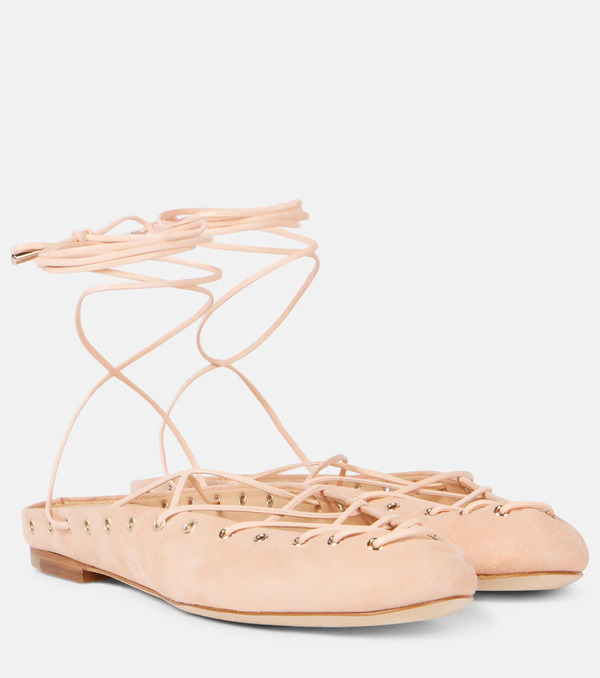  Chloe Chloe Ghillies Suede Flats 