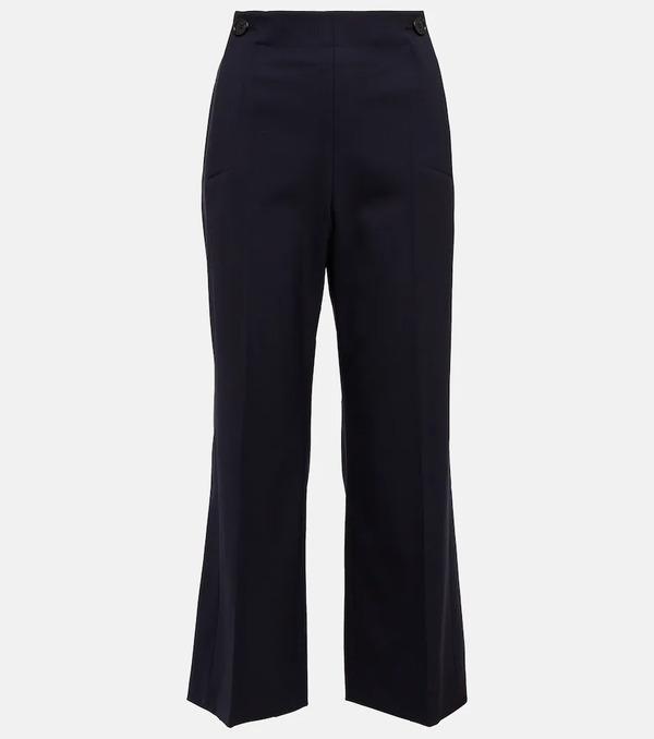  Chloe Chloe High-rise Cropped Flared Wool Pants 