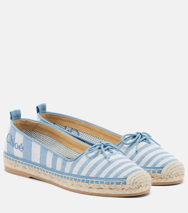  Chloe Chloe Isla Striped Canvas Espadrilles 