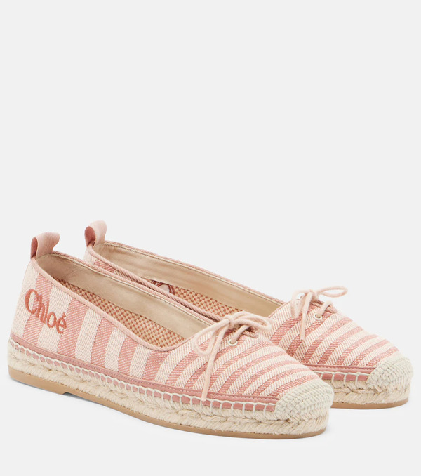  Chloe Chloe Isla Striped Canvas Espadrilles 