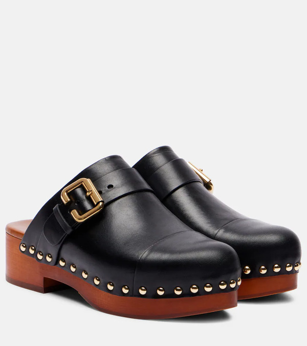  Chloe Chloe Jeannette Embellished Leather Clogs 