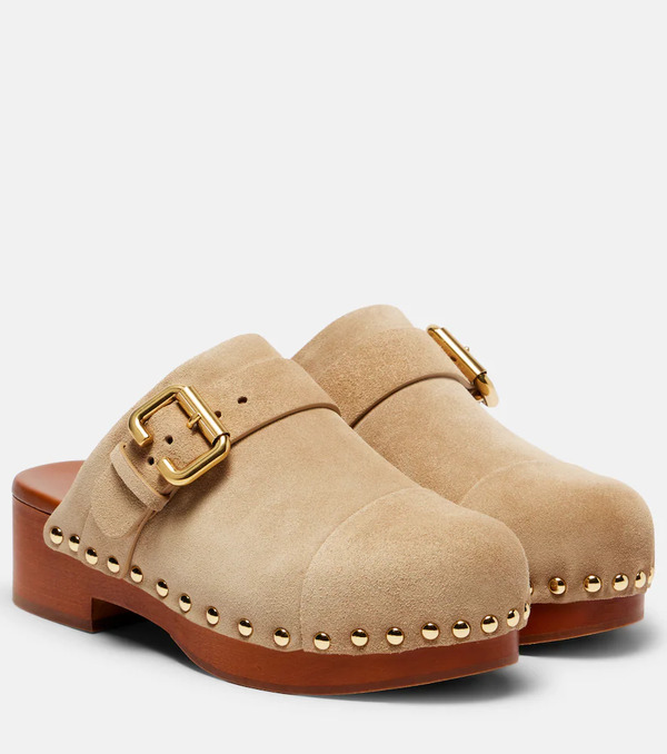  Chloe Chloe Jeannette 40 Embellished Suede Clogs 