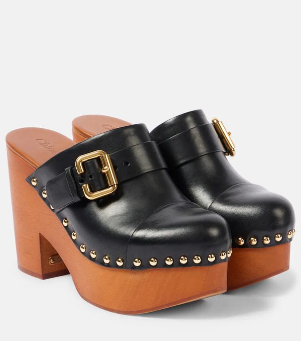  Chloe Chloe Jeannette Studded Leather Clogs 