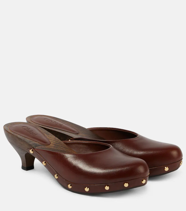  Chloe Chloe Judith Studded Leather Clogs 