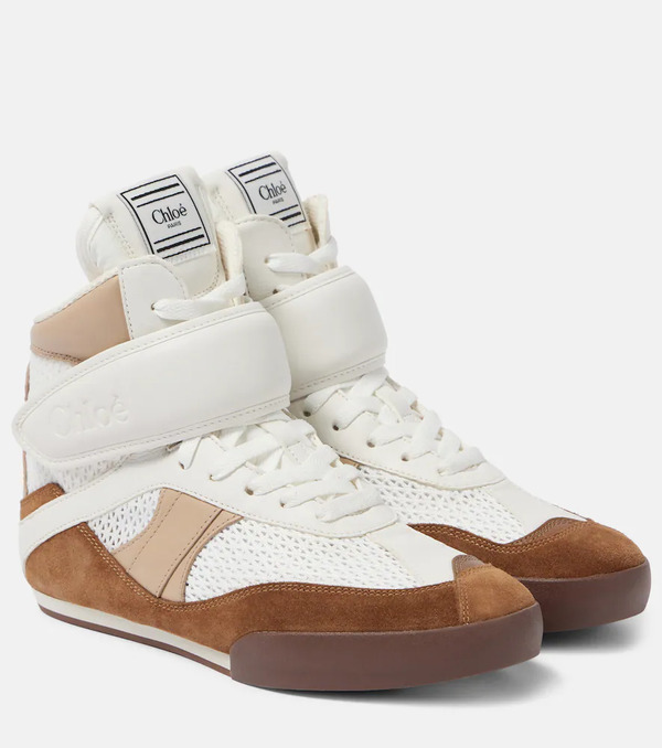  Chloe Chloe Chloe Kick Leather-trimmed High-top Sneakers 