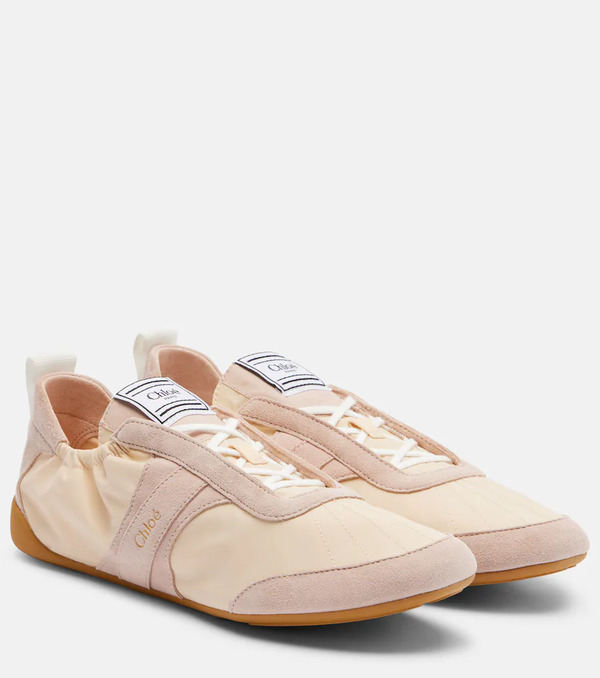  Chloe Chloe Chloe Kick Suede-trimmed Sneakers 