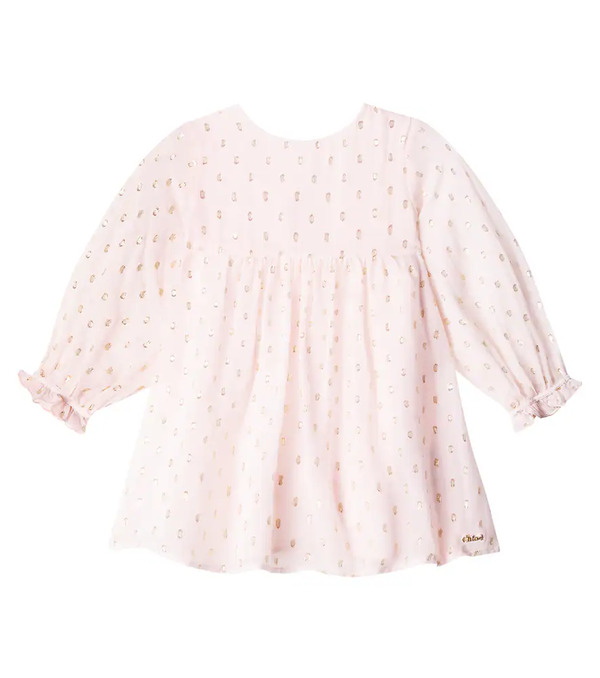  Chloe Kids Chloe Kids Baby Sequined Silk-blend Dress 