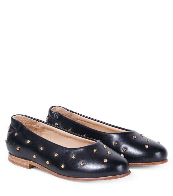  Chloe Kids Chloe Kids Embellished Leather Ballet Flats 