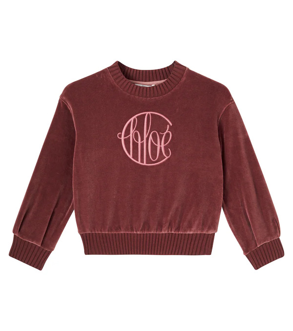  Chloe Kids Chloe Kids Logo Cotton Velvet Sweater 