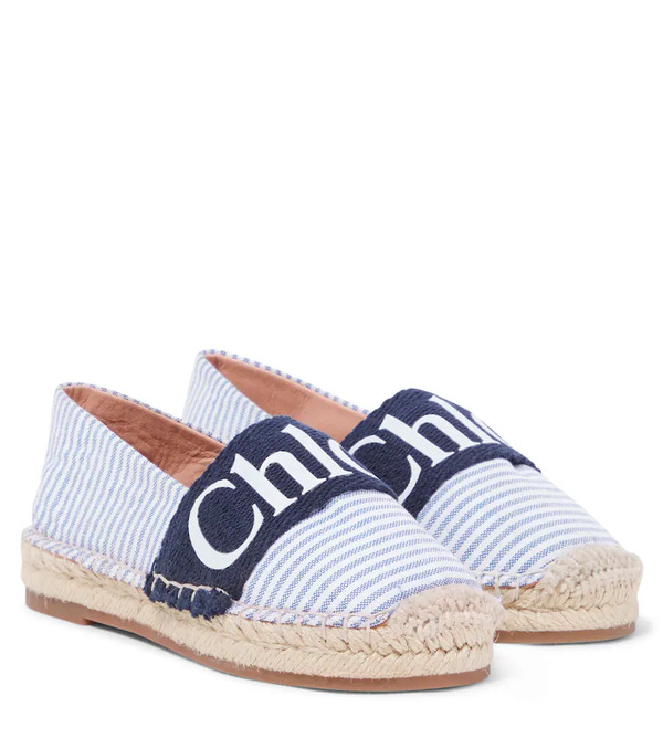 Chloe Kids Chloe Kids Logo Striped Sandals 