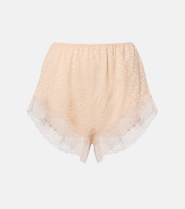  Chloe Chloe Lace-trimmed Silk Jacquard Shorts 