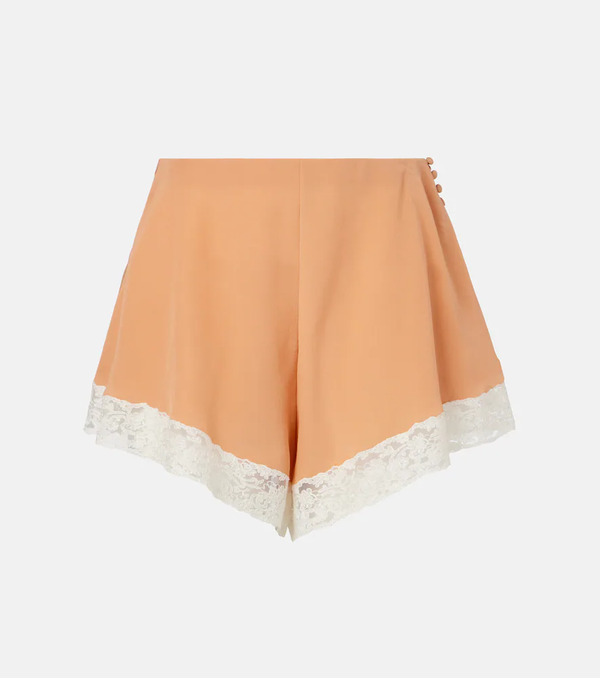  Chloe Chloe Lace-trimmed Silk Shorts 