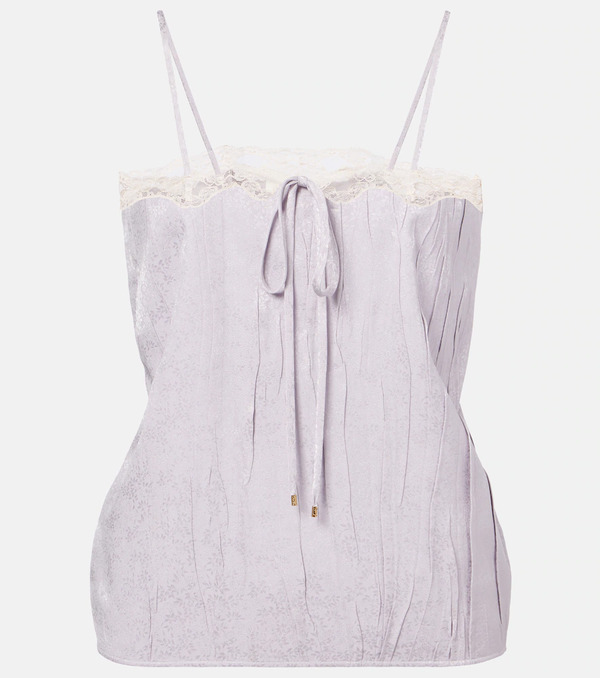  Chloe Chloe Lace-trimmed Silk Top 