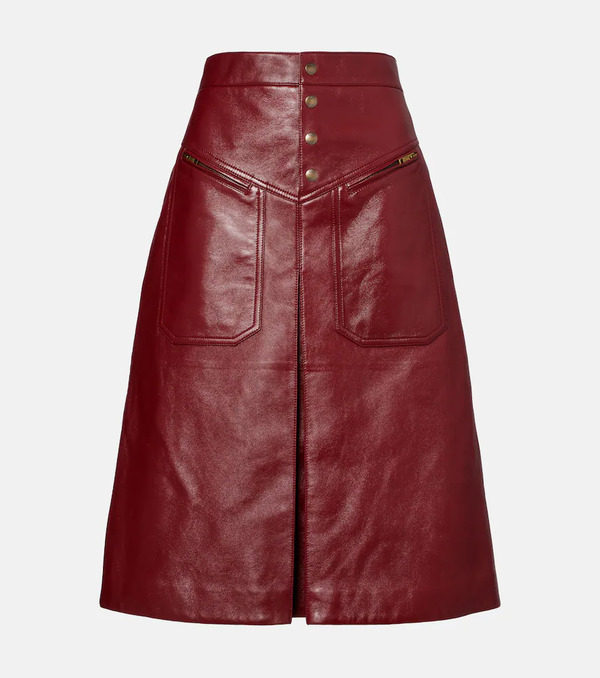  Chloe Chloe Leather Midi Skirt 