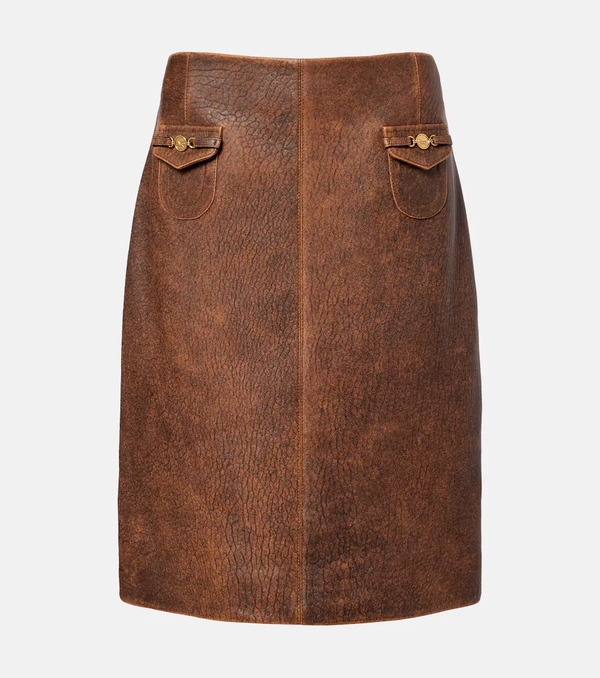  Chloe Chloe Leather Midi Skirt 