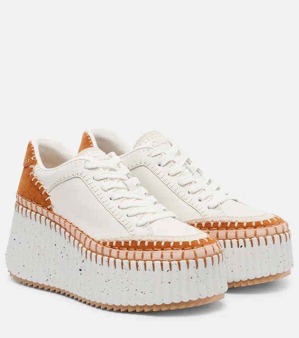  Chloe Chloe Leather Platform Sneakers 