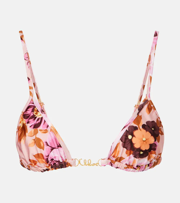  Chloe Chloe Logo Floral Bikini Top 