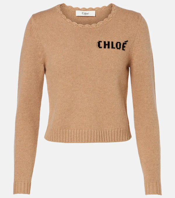  Chloe Chloe Logo Wool And Cashmere Sweater 