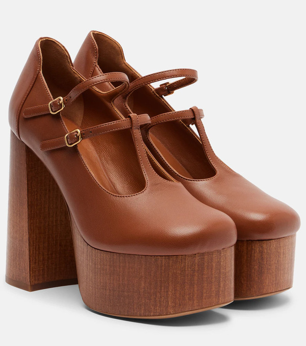  Chloe Chloe Loti Leather Platform Mary Jane Pumps 