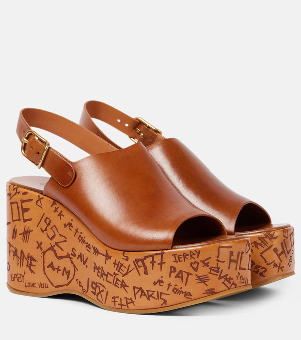  Chloe Chloe Maxime Leather Wedges 