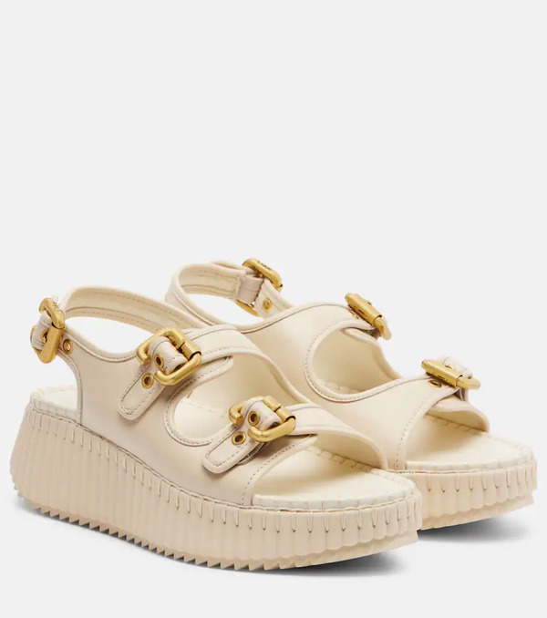  Chloe Chloe Nama Leather Platform Sandals 