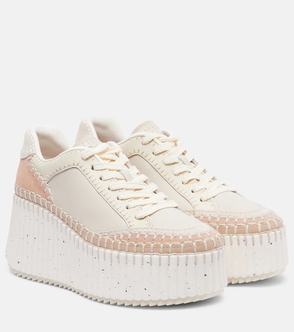  Chloe Chloe Nama Leather Wedge Sneakers 
