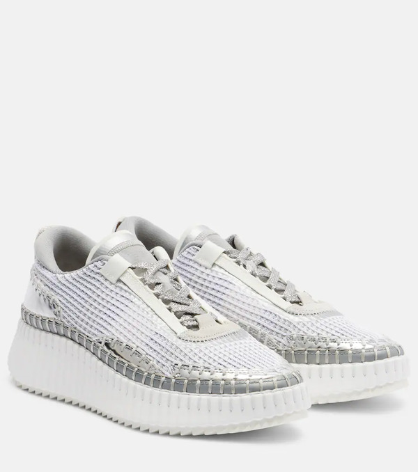  Chloe Chloe Nama Metallic-effect Platform Sneakers 