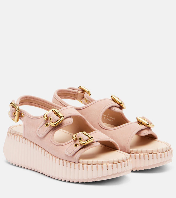  Chloe Chloe Nama Suede Platform Sandals 