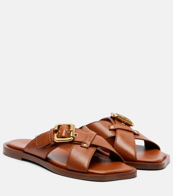 Chloe Chloe Nil Leather Slides 