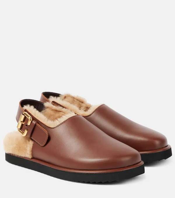 Chloe Chloe Nil Shearling-lined Leather Mules 