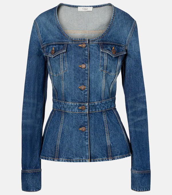 Chloe Chloe Peplum Denim Jacket 