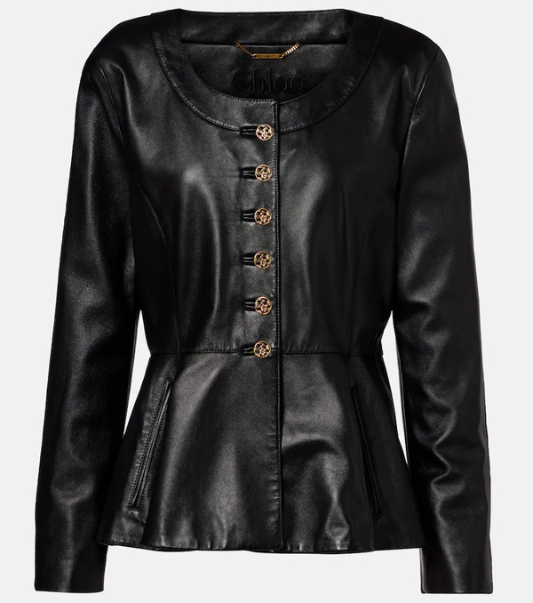  Chloe Chloe Peplum Leather Jacket 